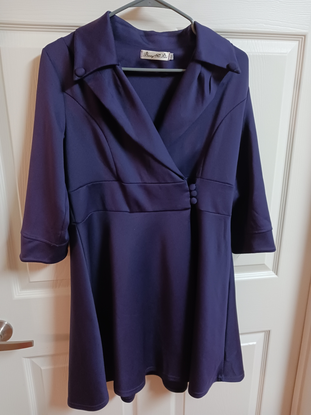 Deep Purple Collared Tunic Dress